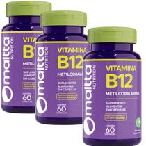 Kit 3x Vitamina B12 Metilcobalamina Suplemento 180 Cápsulas Kit 3x Vitamina B12 Metilcobalamina Suplemento 180 Cápsulas