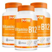 Kit 3x Vitamina B12 Metilcobalamina Suplemento 180 Cápsulas