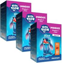 Kit 3x Vitamina C com Zinco Kids Vitatton Stitch 30 gomas - Maxinutri Kit 3x Vitamina C com Zinco Kids Vitatton Stitch 30 gomas - Maxinutri
