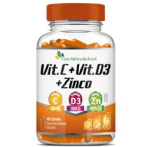 Kit 3X Vitamina C + D3 + Zinco 60 Cápsulas - Flora Nativa