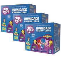 KIT 3X Vitamina C + Zinco Kids Imunidade Vitatton Luccas Neto 30 gomas - Maxinutri
