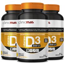 KIT 3X Vitamina D3 2000UI 30 cápsulas - Clinicmais KIT 3X Vitamina D3 2000UI 30 cápsulas - Clinicmais