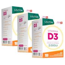 KIT 3X Vitamina D3 2000ui 60 comprimidos - Lauton KIT 3X Vitamina D3 2000ui 60 comprimidos - Lauton
