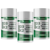 Kit 3x Vitamina D3 + K2 30 Cápsulas de 375mg Tuttiflora