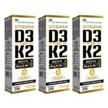 Kit 3x Vitamina D3 + K2 Gotas Sublingual Laranja 20ml Flora Nativa do Brasil