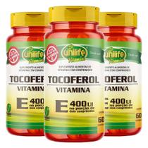 Kit 3x Vitamina E Tocoferol (400UI) 60 Comprimidos - Unilife