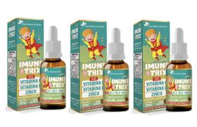 Kit 3x Vitamina Infantil Kids Imunitrix 30ml sabor morango Flora Nativa