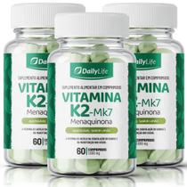 Kit 3x Vitamina K2 MK7 60 Comprimidos 1000mg Mastigáveis Sabor Limão