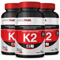 KIT 3X Vitamina K2 MK7 Menaquinona-7 30 Cápsulas - Clinicmais