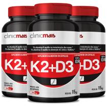 KIT 3X Vitamina k2 + Vitamina D3 30 cápsulas Clinicmais