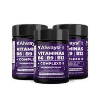 Kit 3x Vitaminas B6 B9 B12 + Complexo B em cápsulas Energia, metabolismo e equilíbrio diário Kit 3x Vitaminas B6 B9 B12 + Complexo B em cápsulas Energia, metabolismo e equilíbrio diário