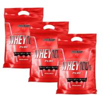Kit 3X Whey 100% Pure - 907g Refil Morango - IntegralMédica
