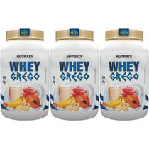 Kit 3X Whey Grego - 900g Vitamina de Frutas - Nutrata