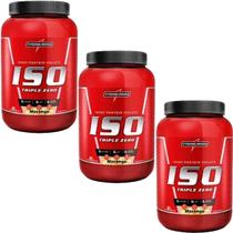 Kit 3X Whey Iso Triple Zero - 907g Morango - IntegralMédica