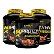 Kit 3x Whey Protein Isolado Iso Blend Complex 2Kg XPro Nutrition