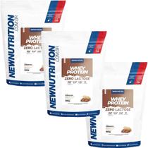 Kit 3X Whey Protein Zero Lactose - 900g Refil Amendoim - NewNutrition Kit 3X Whey Protein Zero Lactose - 900g Refil Amendoim - NewNutrition