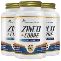 KIT 3X Zinco + Cobre Quelato 60 cápsulas - Flora Nativa KIT 3X Zinco + Cobre Quelato 60 cápsulas - Flora Nativa