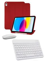 Kit 3x1 Capa Smart, Caneta Pencil, Teclado e Mouse Bluethooth Compatível com iPad 9 Geração