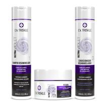 Kit 3x1 Matizador Desamarelador Dr. Triskle Ultra Violet Shampoo + Condicionador 300ml + Máscara 250g Tratamento Cabelos Loiros Mechas Grisalhos