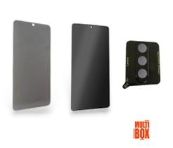 Kit 3X1: Película 3D Vidro Privacidade + Película Cerâmica Fosca Privacidade + Película Câmera Para Samsung Galaxy A55