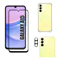 KIt 3x1 Pelicula Vidro 3D Samsung A15 Capa Capinha Anti Shock Pelicula Camera 3D KIt 3x1 Pelicula Vidro 3D Samsung A15 Capa Capinha Anti Shock Pelicula Camera 3D
