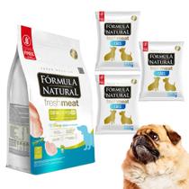 Kit 3x500g Formula Natural Para Cães Adultos Porte Raça Mini E Pequenos Fresh Meat Controle De Peso Sabor Frango