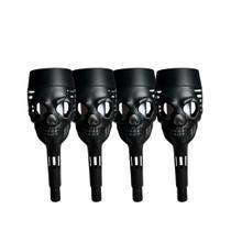 Kit 4-12 Balizador Solar Caveira Halloween Granfei 39cm Decoração Jardim Quintal Soutimes