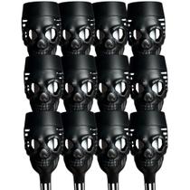 Kit 4 12 Balizador Solar Caveira Halloween Granfei 39cm Decoração Jardim Quintal