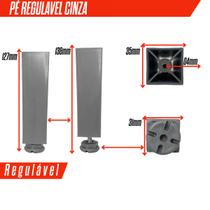 Kit 4/8/10/20 Pé Armário de Cozinha Retangular Cinza Regulável 130x35x35 Móveis