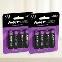 kit 4, 8 ou 16 Pilhas Recarregável AAA Palito 1.2v 1000MAH Avant Use