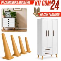Kit 4 a 24 Pés Palito Plástico Rack Móveis Poltrona Banco Cor Marrom Reforçado Com Parafusos Kit 4 a 24 Pés Palito Plástico Rack Móveis Poltrona Banco Cor Marrom Reforçado Com Parafusos