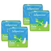 Kit 4 Absorventes Externo Sempre Livre Adapt Cobertura Suave sem Abas 8un cada