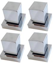 Kit 4 Acab. De Registro Pressão ou Gaveta metal Cr.Quadrado PQ