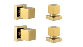 Kit 4 Acabamento Banheiro Quadrado Dourado Brilhante Padrão Deca Kit 4 Acabamento Banheiro Quadrado Dourado Brilhante Padrão Deca