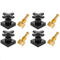 Kit 4 Acabamento de Registro 1/2 3/4 e 1 Polegada Cruzeta Cruz Preto Pressão Gaveta Padrão Fabrimar