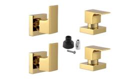 Kit 4 Acabamento Para Chuveiro Alavanca Quadrado Dourado Brilhante Banheiro Padrão Docol
