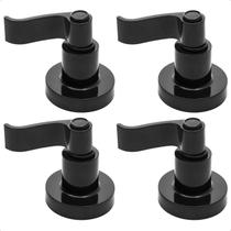 Kit 4 Acabamento para Registro 1/2 3/4 e 1 Polegada C70 Curvo Preto Pressão Gaveta Padrão Deca