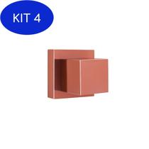 Kit 4 Acabamento Para Registro Quadrado Metal - Rose