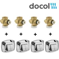 Kit 4 Acabamento para Válvula Clássica Salvágua + 4 Válvula de Descarga Base 1 1/2 - Docol Kit 4 Acabamento para Válvula Clássica Salvágua + 4 Válvula de Descarga Base 1 1/2 - Docol