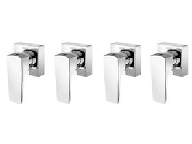 Kit 4 Acabamentos Docol Lift Para Registro BaseDocol 1/2, 3/4 E 1 Cromado 00804706