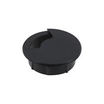 Kit 4 Acabamentos Moveis Passa Fio Tampa Buraco Mesa Balcão Preto