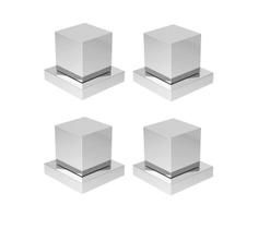 Kit 4 Acabamentos P/ Registro Quadrado 3/4 Padrão Deca