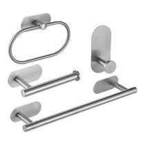 Kit 4 Acessórios Adesivo Cabide Toalheiros Banheiro