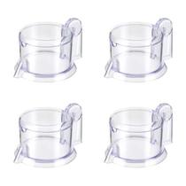 Kit 4 Açucareiro Cristal Transparente Premium Elegância