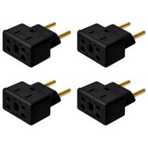 Kit 4 Adaptador Bob Quad Preto 10/20A Porcelana Segurança