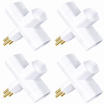 Kit 4 Adaptador de Tomada Tipo T Benjamim 2P+T 10A MarGirius