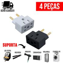 Kit 4 Adaptador de Tomada Ultra Resistente Secador Air Fryer Microondas Geladeira Benjamin Bivolt