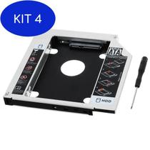 Kit 4 Adaptador Dvd Hd Ou Ssd Notebook Drive Caddy 9.5mm