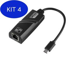 Kit 4 Adaptador Usb-C 3.1 Para Rj45 Ethernet Gigabit Homologação: 20121300160