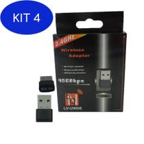 Kit 4 Adaptador Usb Sem Fio Wi-Fi 2.4 Ghz Lv-Uw06 - Rappanda